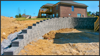 New C.M.U. Retaining Wall in Bertram TX